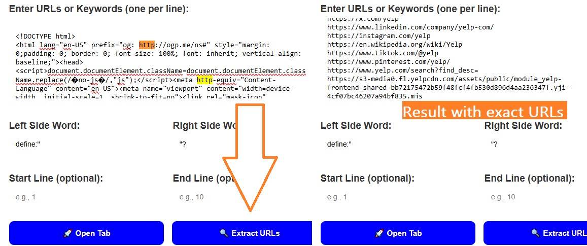 How to extract links or URLs from website, sitemap, and others?